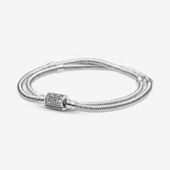 Momenten Dubbele Omslag Vat Pandora Belgium Sluiting Snake Chain Armband & Choker