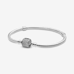 Momenten Sprankelende Pave Sluiting Snake Chain Pandora Belgium Merk Armband