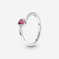 Rode Gekantelde Hart Pandora België Solitaire Ring