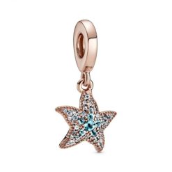 Roos Sprankelende Zeester Bengelende Bedels Pandora België