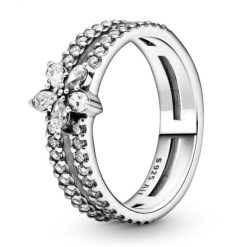 Sprankelende Bloem Merk Pandora België Dubbele Ring