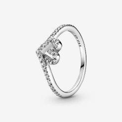 Sprankelende Pandora België Wishbone Hart Ring
