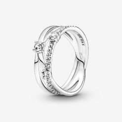 Sprankelende Triple Fashion Pandora Belgium Band Ring