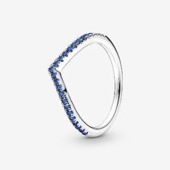 Tijdloze Wens Sprankelende Blauwe Pandora Belgium Ring