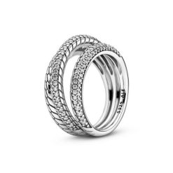 Triple Band Pave Snake Merk Pandora Belgie Ketting Patroon Ring