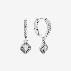 Vierkante Fonkelende Oorringen Pandora België